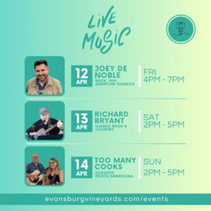 Live Music Flyer: Richard Bryant April 13th 2-5pm